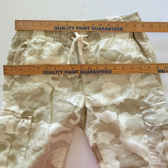 Anthropologie Sanctuary Camo Linen Cargo Pants Stretch Waist Drawstring Sz XS - Picture 6 of 9